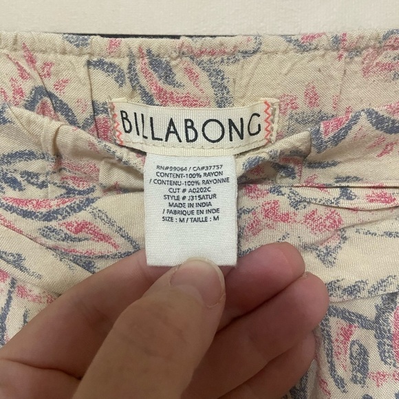 Billabong EUC boho surfer floral print casual crop cotton pants size M - Picture 4 of 6